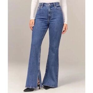 Abercrombie and Fitch Vintage Flare High Rise Jeans Split Hem